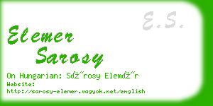 elemer sarosy business card